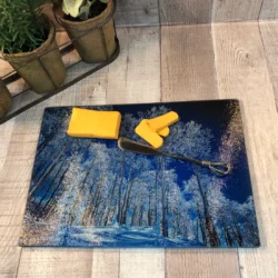 photograph of shimmering aspens cutting board