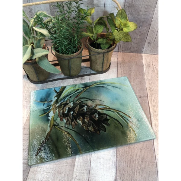 photo of P Originals Pine Cone Original Watercolor painting cutting board