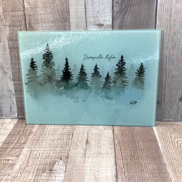 Simple Life Evergreens Watercolor Cutting Board by GP Originals in Denver - Image 2