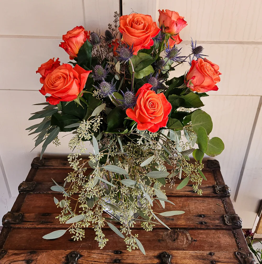One Dozen Coral Roses