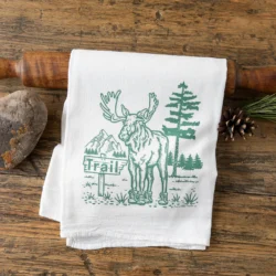 'Moose in Boots' Tea Towel by Two Little Fruits