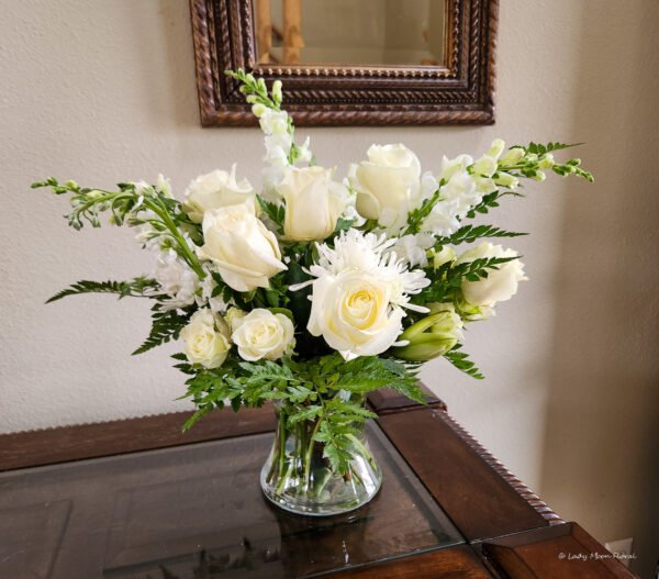 White Christmas Floral Arrangement - Image 4