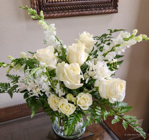 White Christmas Floral Arrangement - Image 2