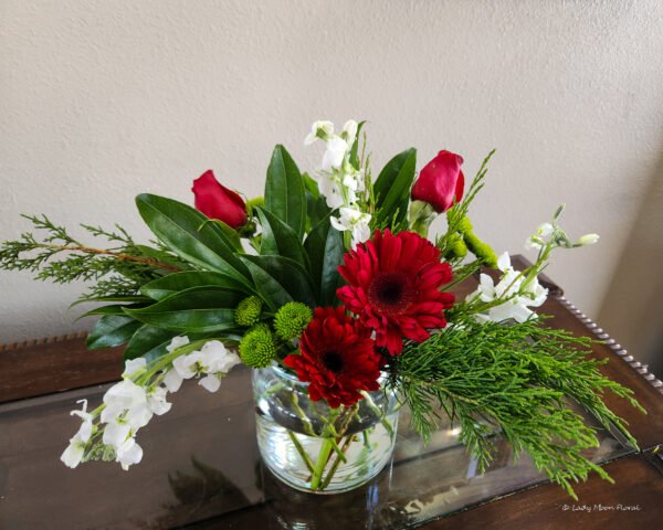 Festive Greenery Floral Vase Arrangement - Image 6